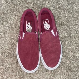 Maroon/Mauve colored vans.